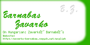 barnabas zavarko business card